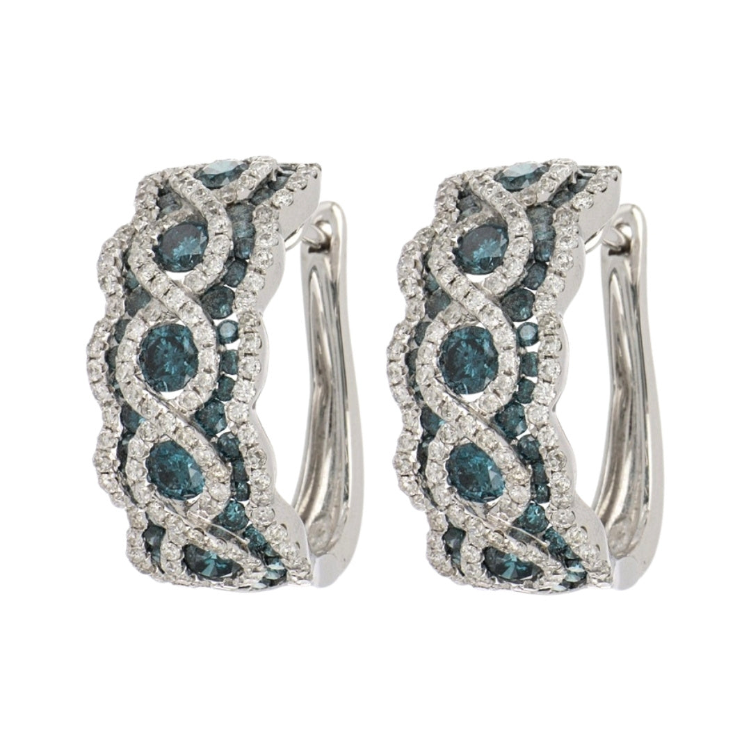 Blue Diamond Earrings (Blue Diamond 2.25 cts. White Diamond 1.2 cts.)