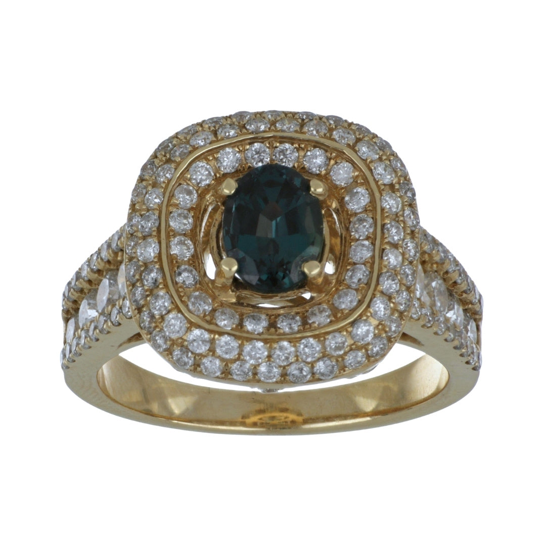 Natural Alexandrite Ring (Alexandrite 0.82 cts Wht Dia 1.43 cts)