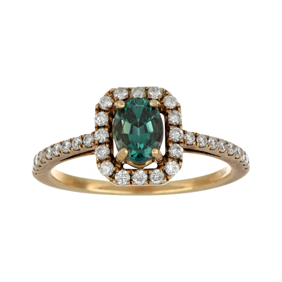 Natural Alexandrite Ring (Alexandrite 0.84 cts Wht Dia 0.37 cts)