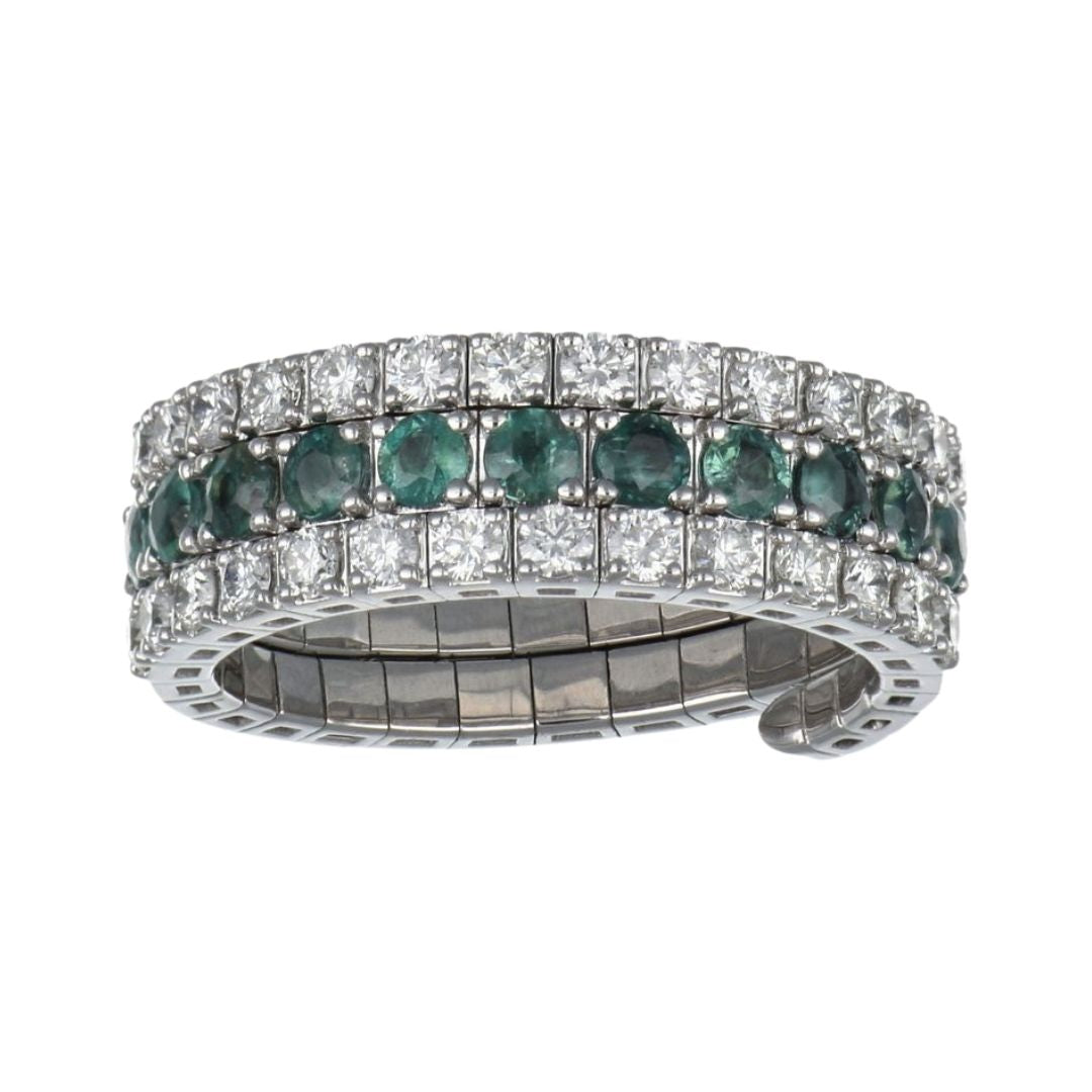 Natural Alexandrite Flexi Ring (Alexandrite 0.74 cts Wht Dia 0.71 cts)