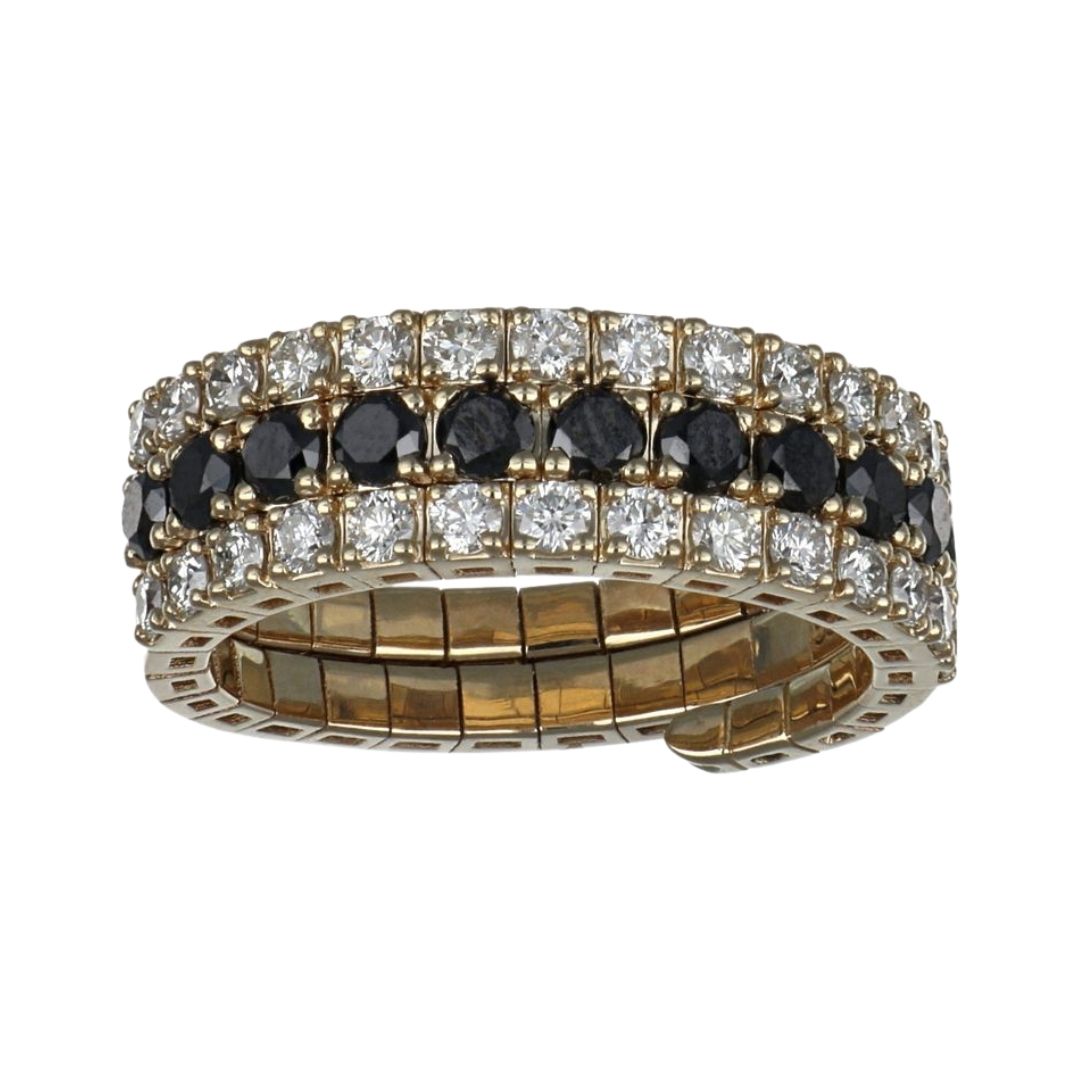 Black Diamond Flexi Ring (Black Diamond 0.77 cts. White Diamond 0.69 cts.)