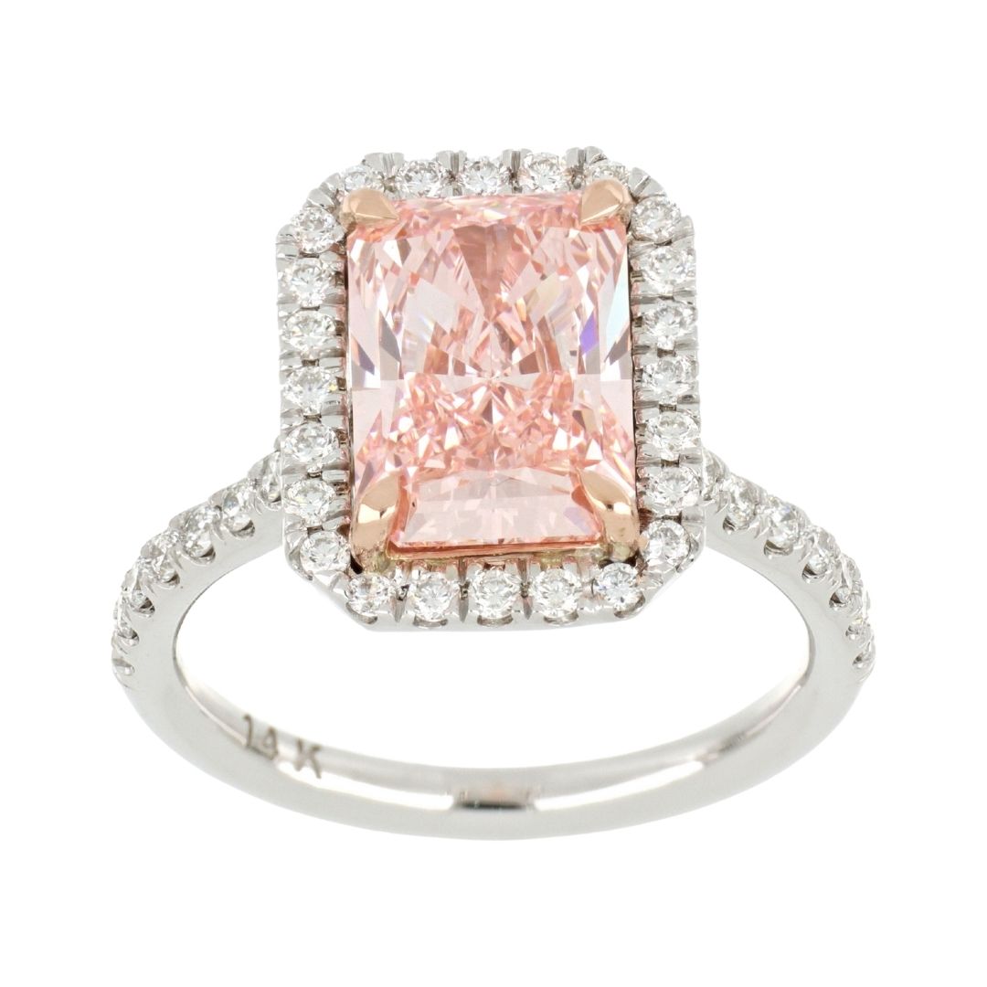 Pink Diamond Ring (Lab Grown Pink Diamond 2.71 cts. White Diamond 0.6 cts.)