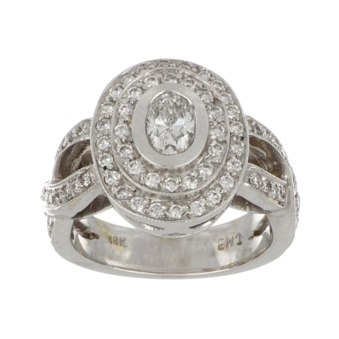 White Diamond Ring (White Diamond 0.73 cts. White Diamond 0.56 cts.)