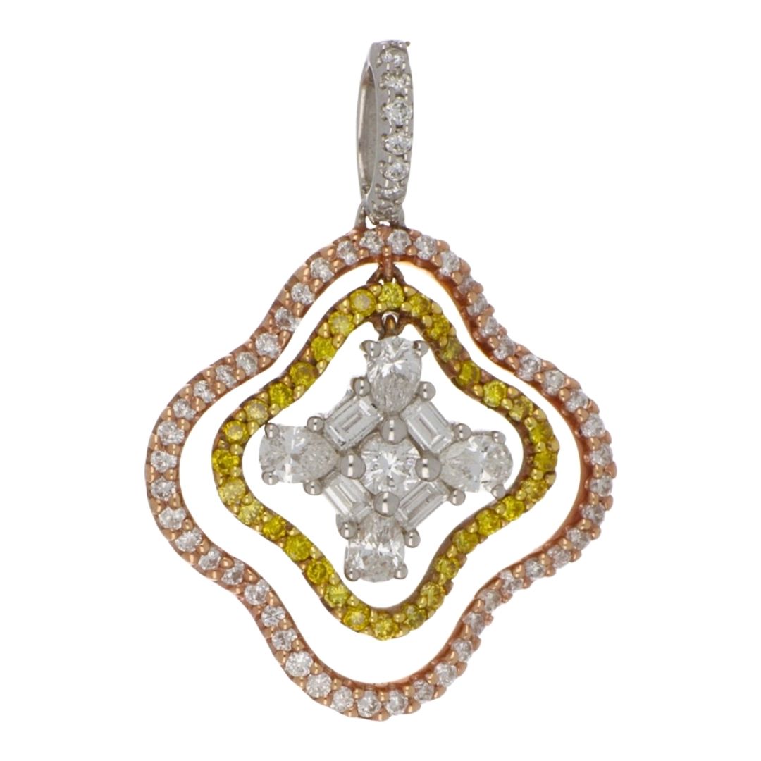 Yellow Diamond Pendant (Yellow Diamond 0.24 cts. White Diamond 0.45 cts. White Diamond 0.4 cts.)