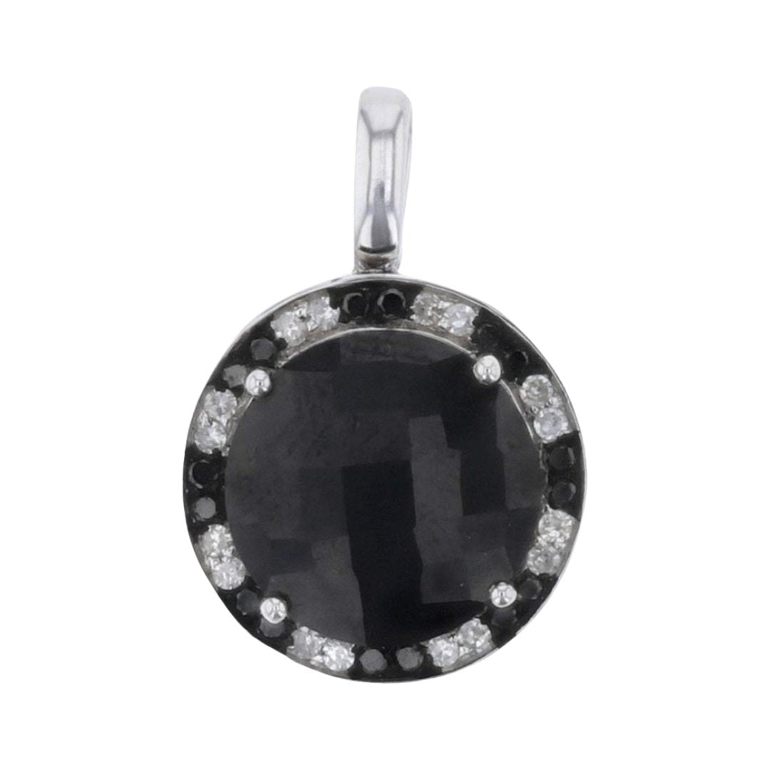 Black Diamond Spinel (Black Spinel 7.5 cts. Round Cut Black Diamond 0.15 cts. White Diamond 0.14 cts.