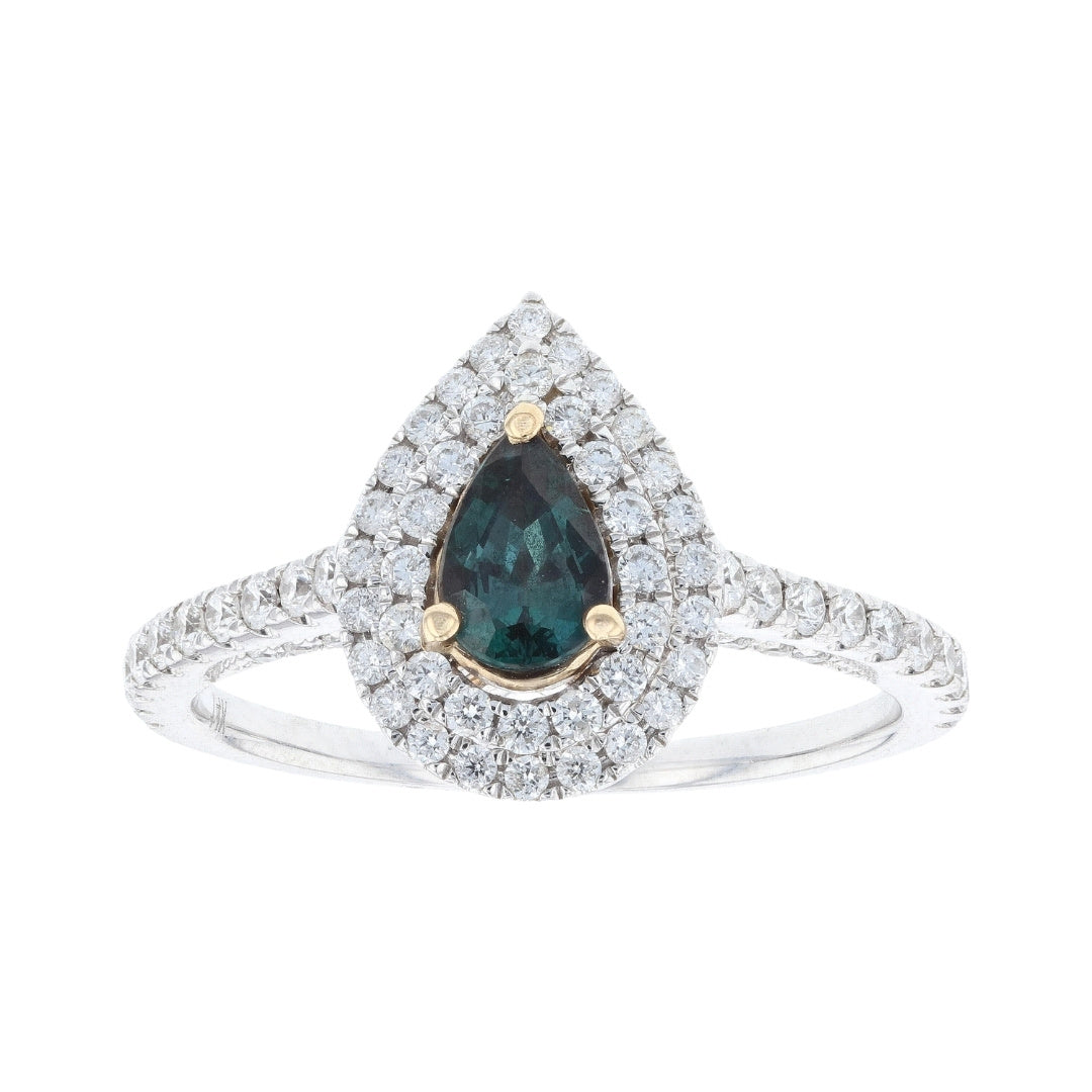 Natural Alexandrite Ring (Alexandrite 0.45 cts Wht Dia 0.62 cts)