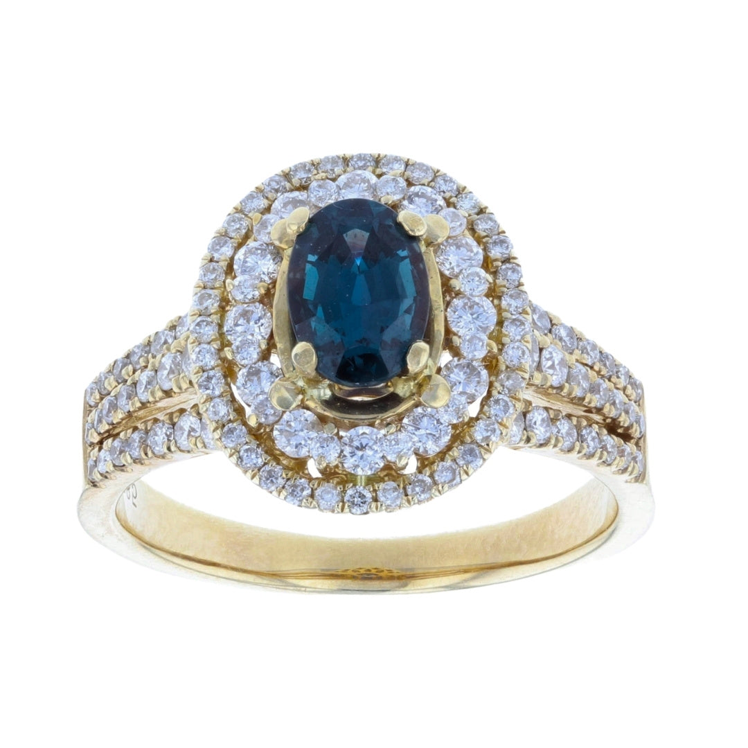 Natural Alexandrite Ring (Alexandrite 0.8 cts Wht Dia 0.78 cts)