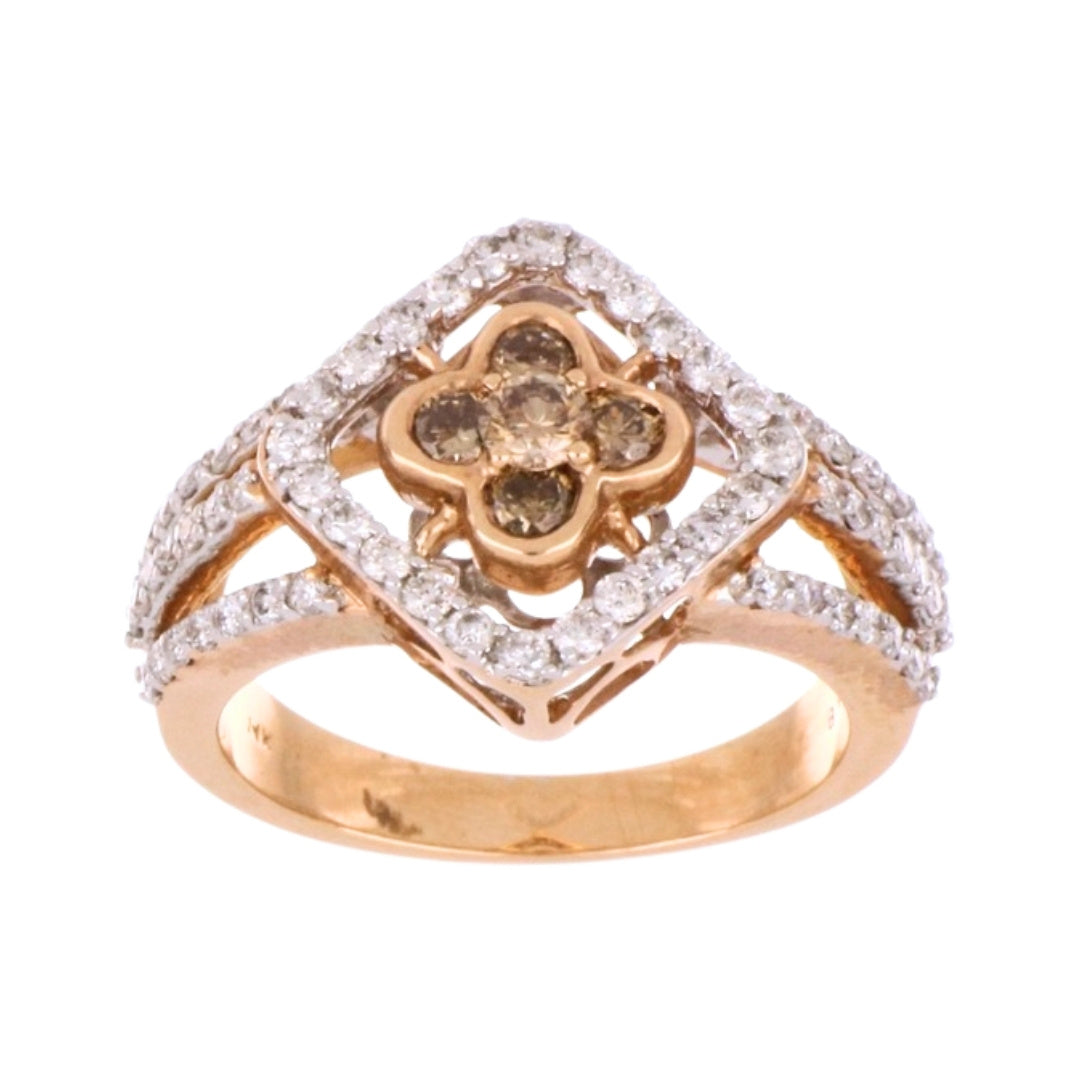 Brown Diamond Ring (Brown Diamond 0.5 cts. White Diamond 0.71 cts.)