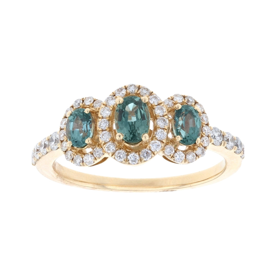 Natural Alexandrite Ring (Alexandrite 0.77cts Wht Dia 0.41cts)