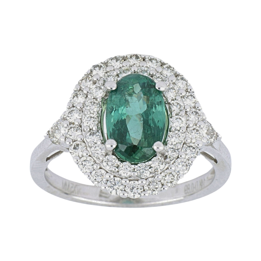 Natural Alexandrite Ring (Alexandrite 2.19 cts Wht Dia 0.9 cts)