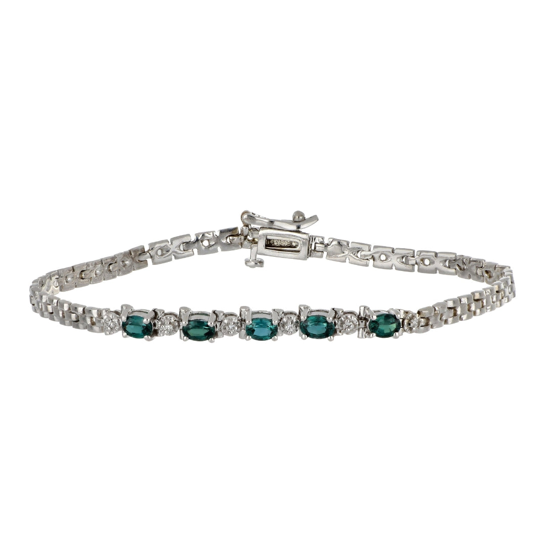 Natural Alexandrite Bracelet (Alexandrite 1 cts Wht Dia 0.05 cts)