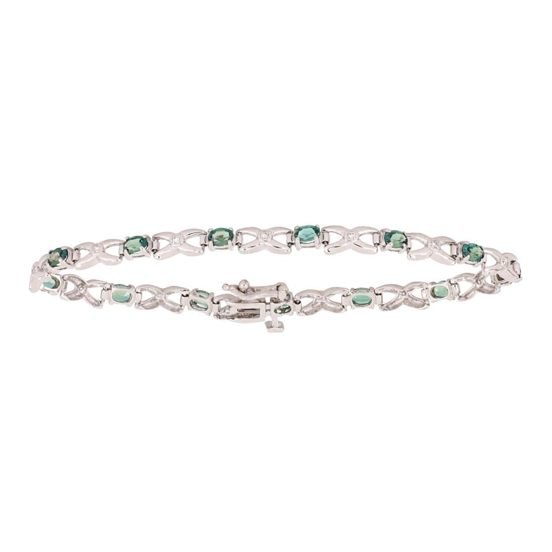 Natural Alexandrite Bracelet (Alexandrite 2.73 cts Wht Dia 0.1 cts)