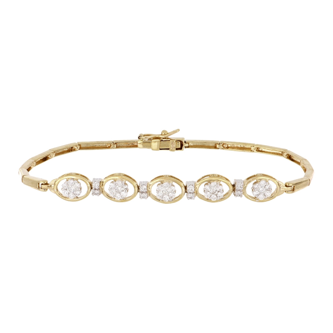 14KTY White Diamond Bracelet (White Diamond 0.7 cts.)