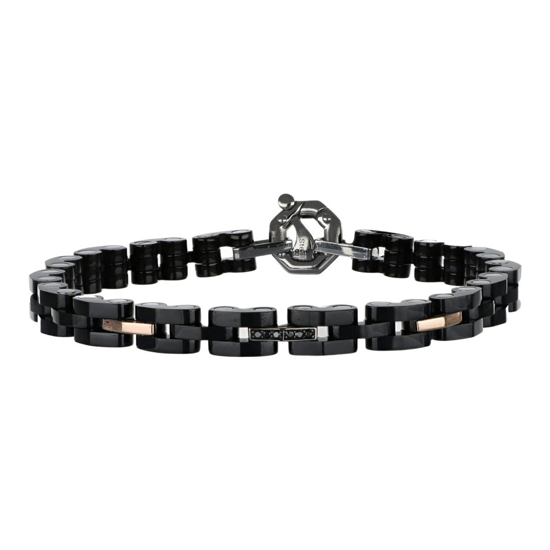 BARAKA Men's Bracelet (Black Diamond 0.06 cts. White Diamond 0.02 cts.)