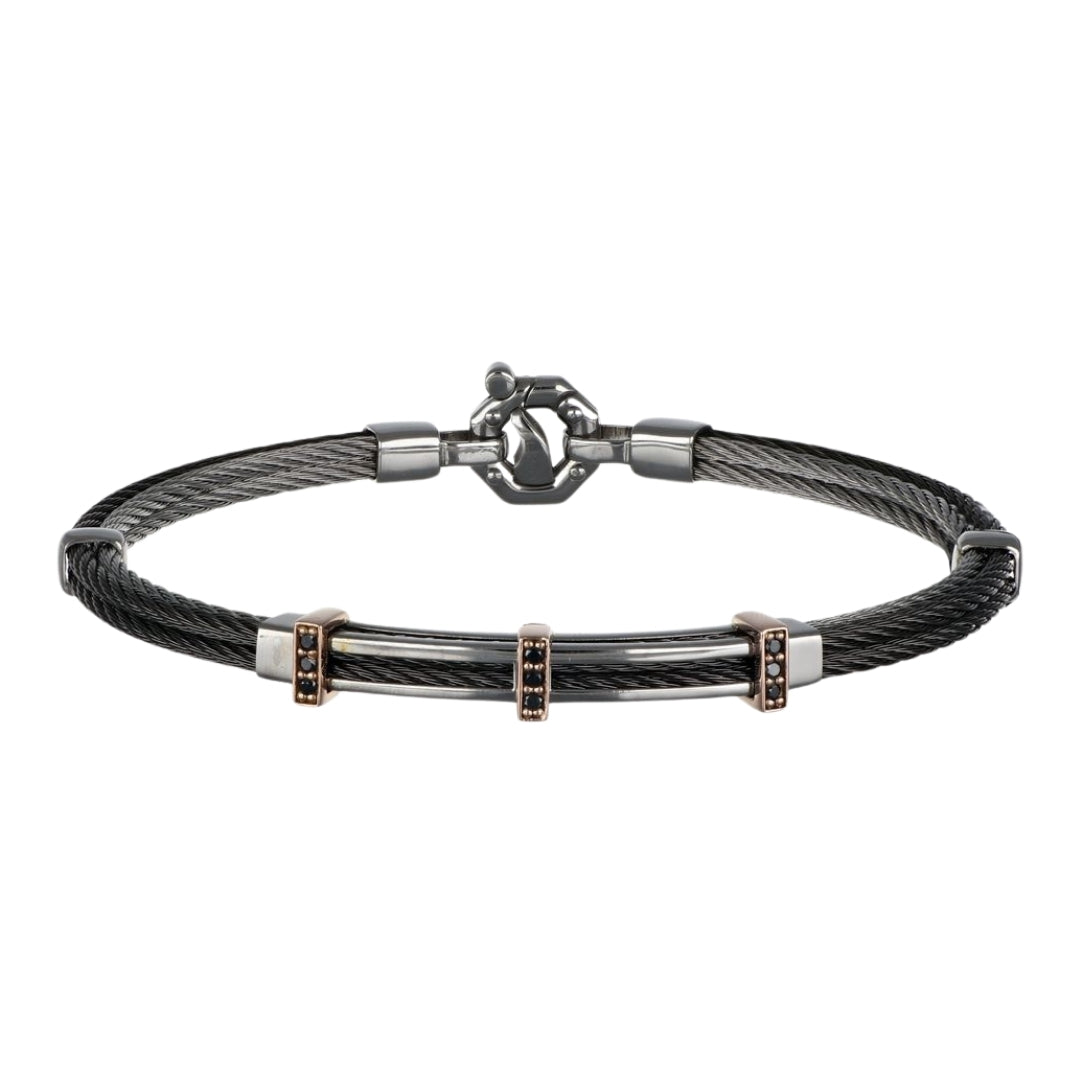 BARAKA Men's Bracelet (Black Diamond 0.14 cts. White Diamond 0.02 cts.)