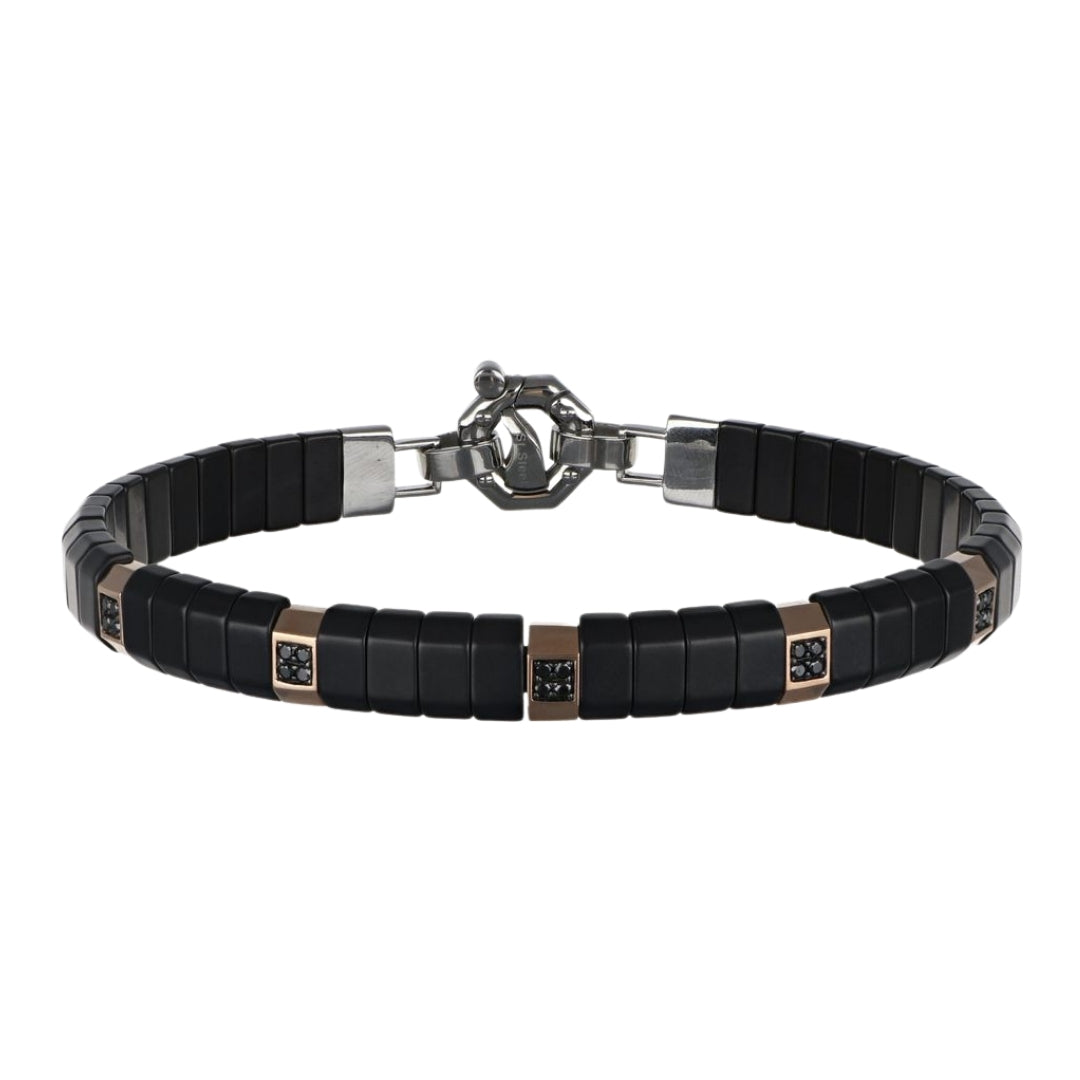 BARAKA Black Diamond Men's Bracelet (Black Diamond 0.2 cts. White Diamond 0.02 cts.)