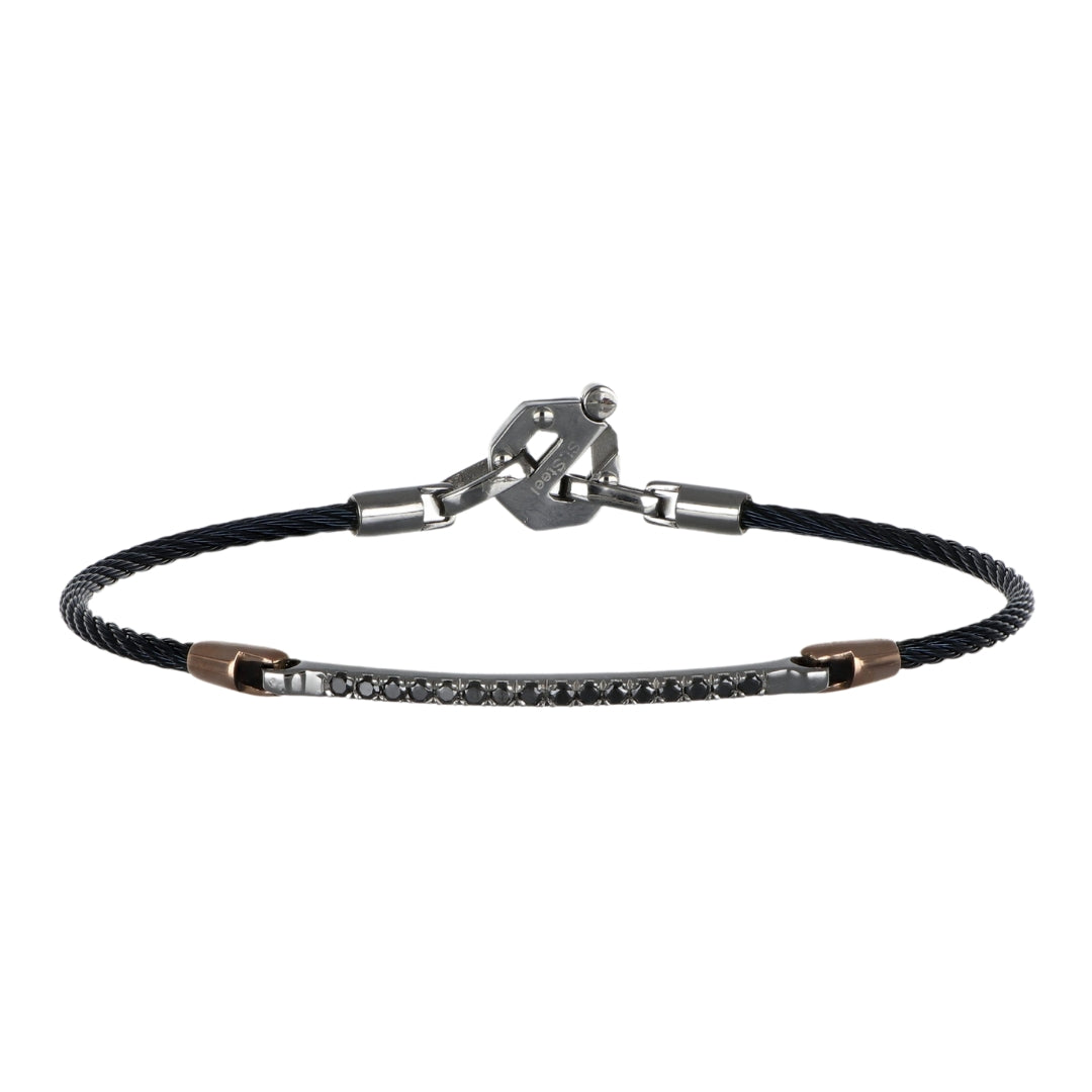 BARAKA Men's Bracelet (Black Diamond 0.24 cts. White Diamond 0.02 cts.)