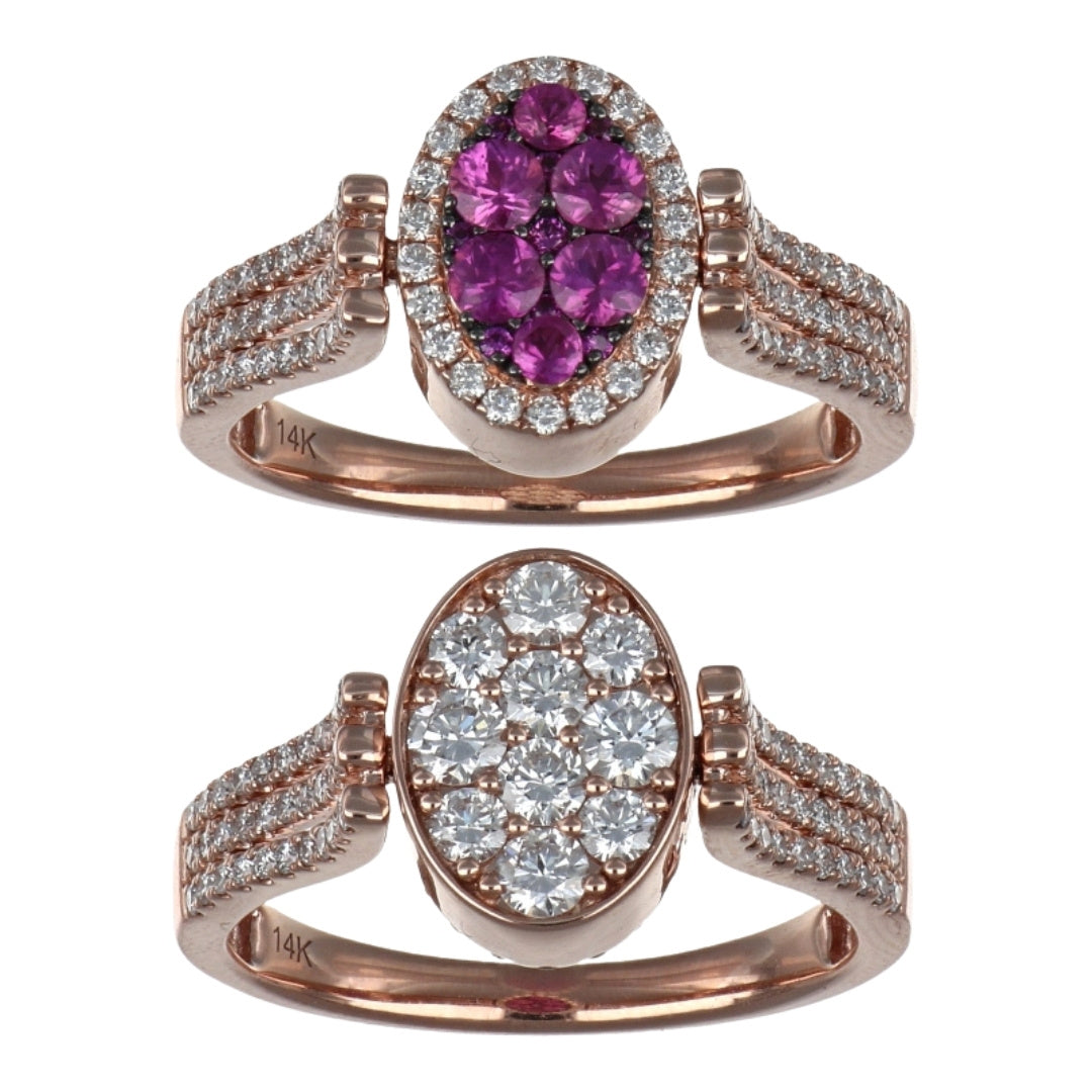 指輪・リング Pink sapphire Pink Sapphire Ring (Pink Sapphire 0.53 cts. White Diamond 0.93 cts