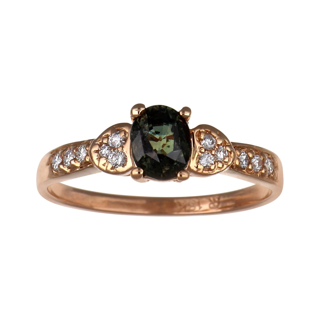 Natural Alexandrite Ring (Alexandrite 0.88 cts Wht Dia 0.15 cts)