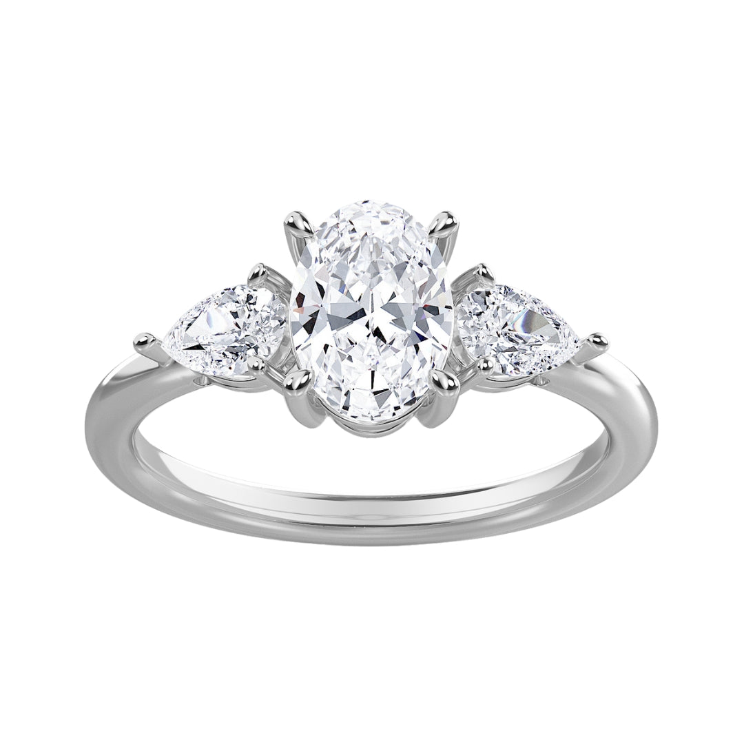 White Diamond Ring (Lab Grown White Diamond 1.02 cts. E VS1 Lab Grown White Diamond 0.39 cts.)