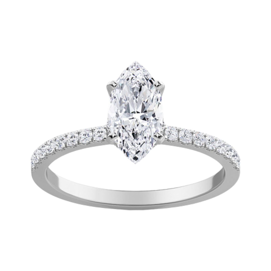 White Diamond Ring (Lab Grown White Diamond 1.54 cts. E VS2 Lab Grown White Diamond 0.25 cts.)