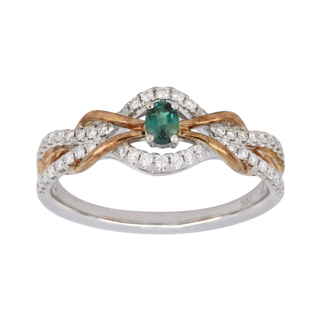 Natural Alexandrite Ring (Alexandrite 0.17 cts Cut Wht Dia 0.26 cts)