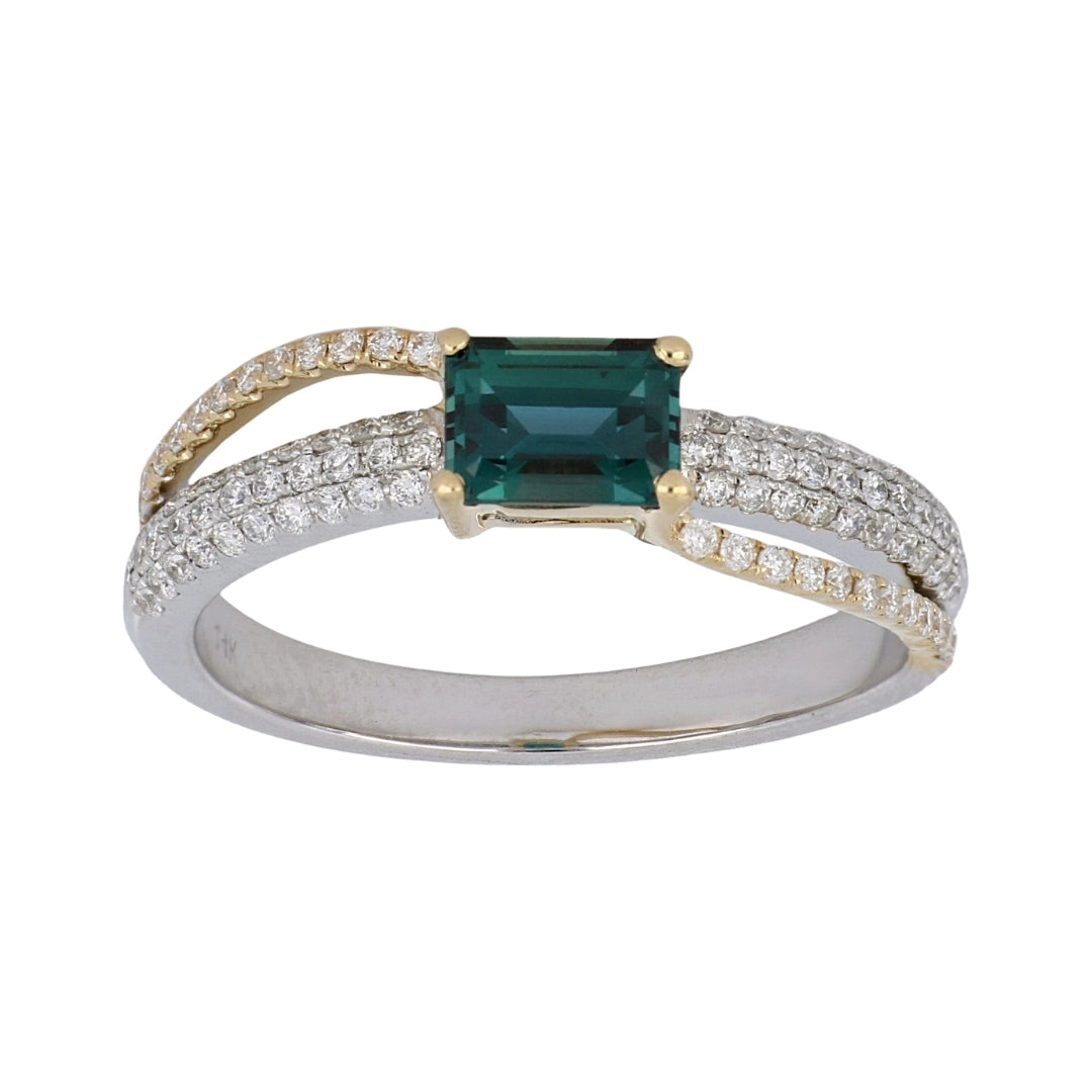 Natural Alexandrite Ring (Alexandrite 0.84 cts Wht Dia 0.34 cts)