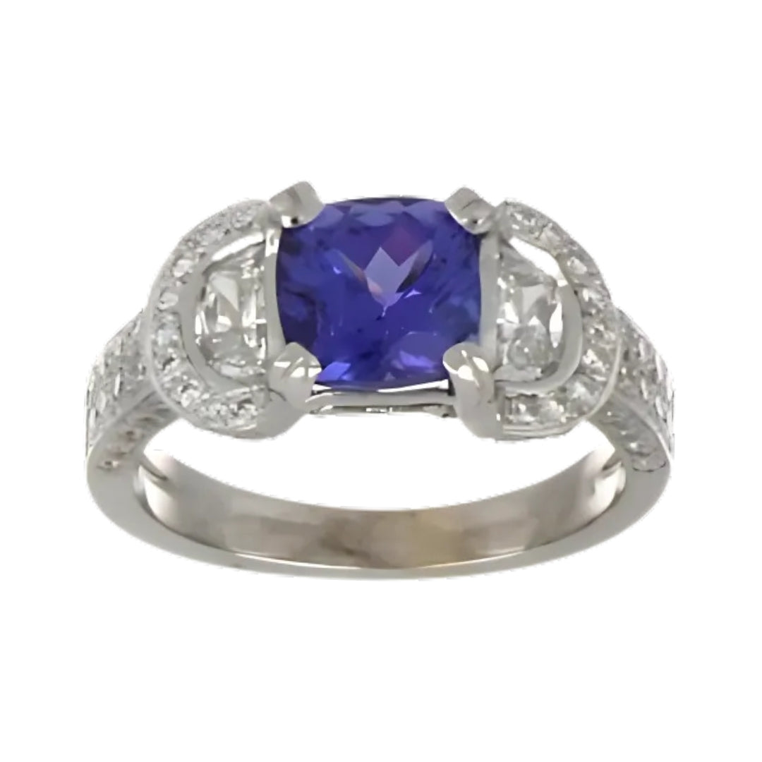 Tanzanite Ring (Tanzanite 1.95 cts. White Diamond 0.52 cts. White Diamond 0.51 cts.)