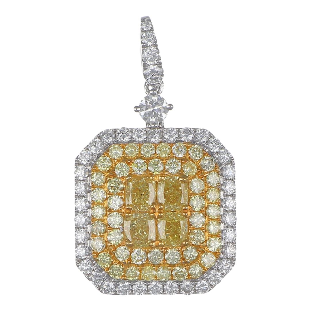 Yellow Diamond Pendant (Yellow Diamond 1.24 cts. Yellow Diamond 0.88 cts. White Diamond 0.9 cts.)