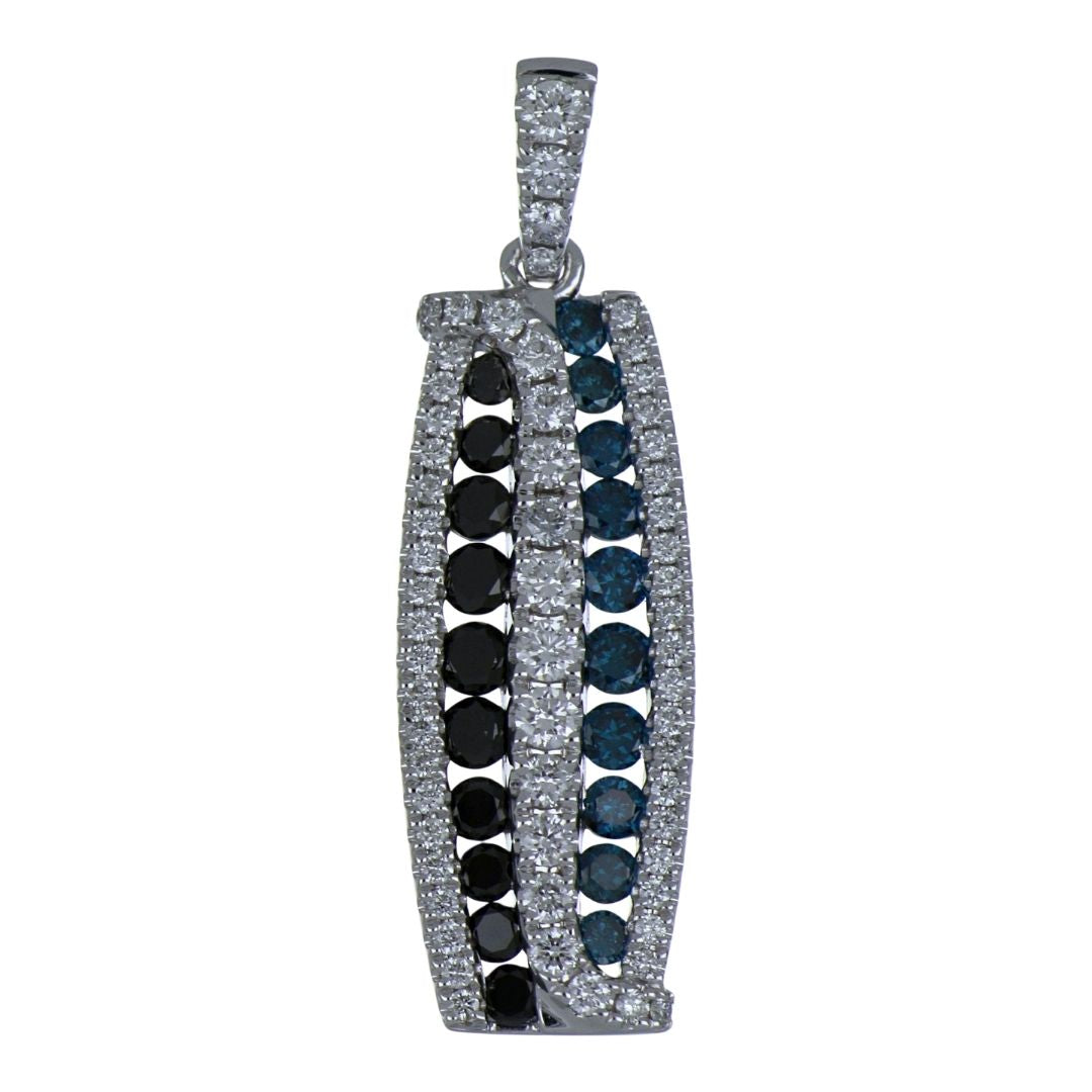 Black Diamond Pendant (Black Diamond 0.49 cts. Blue Diamond 0.4 cts. White Diamond 0.597 cts.)