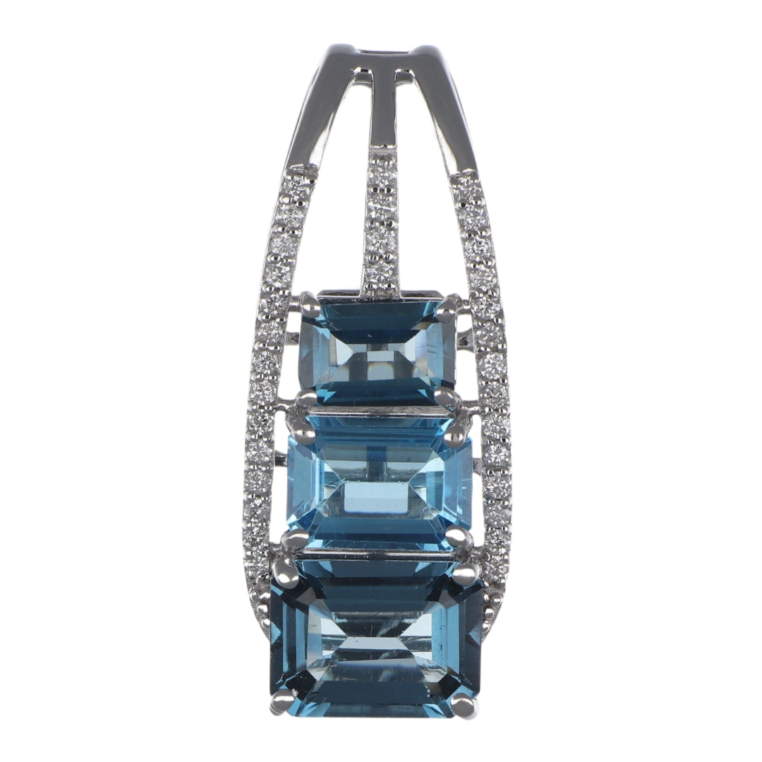 London Blue Topaz (London Blue Topaz 3.63 cts. Blue Topaz Included cts. White Diamond 0.15 cts.)