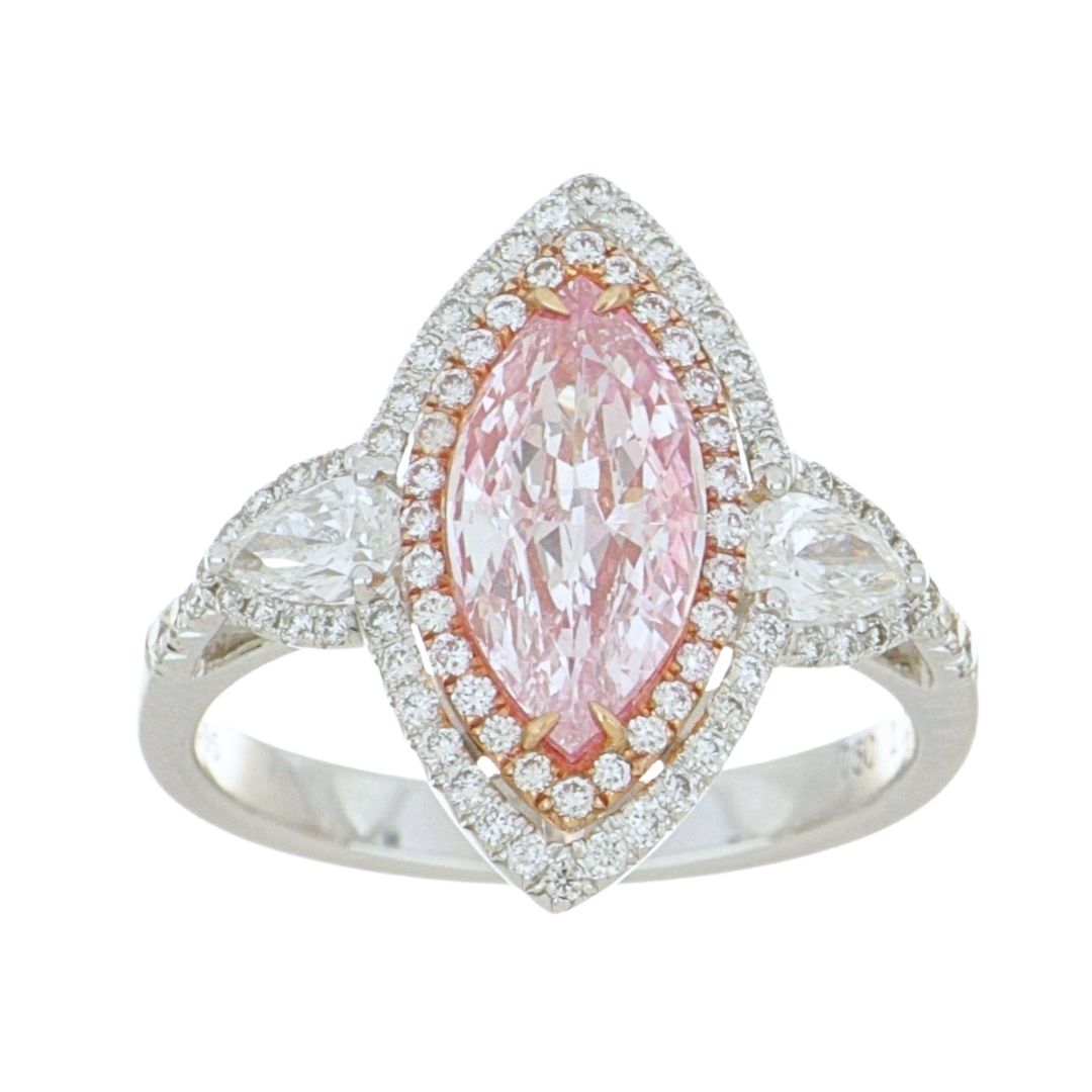 Pink Diamond Ring (Pink Diamond 2.13 cts. Pink Diamond 0.21 cts. White Diamond 2.01 cts.)