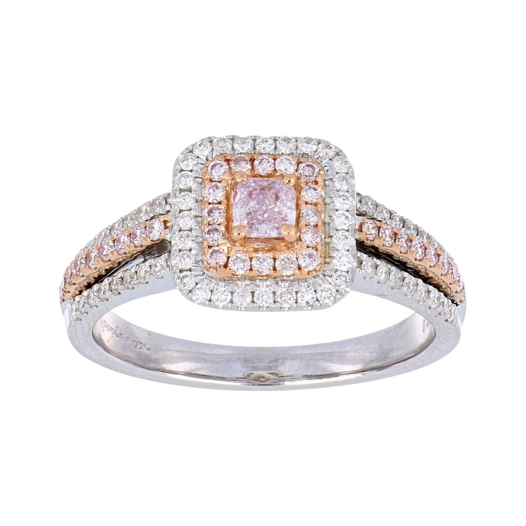 Pink Diamond Ring (Pink Diamond 0.19 cts. Diamond 0.22 cts. White Diamond 0.31 cts.)