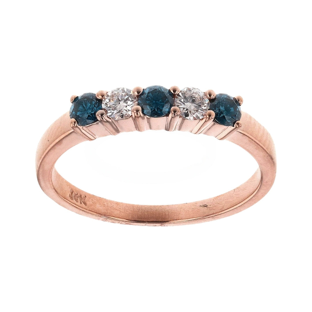 Blue Diamond Ring (Blue Diamond 0.31 cts. White Diamond 0.2 cts.)