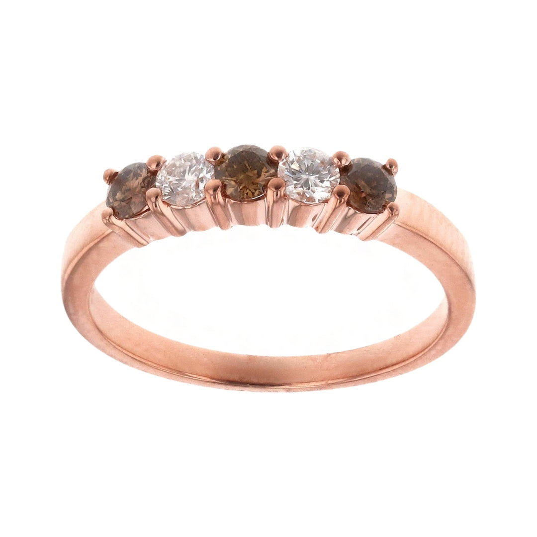 Brown Diamond Ring (Brown Diamond 0.3 cts. White Diamond 0.21 cts.)