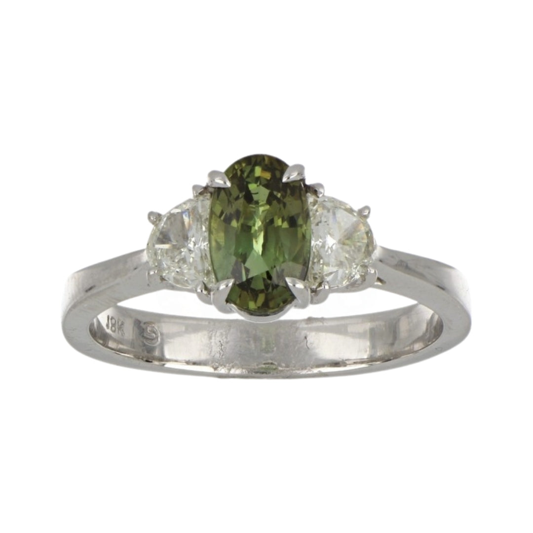 Natural Alexandrite Ring (Alexandrite 1.46 cts Wht Dia 0.53 cts)