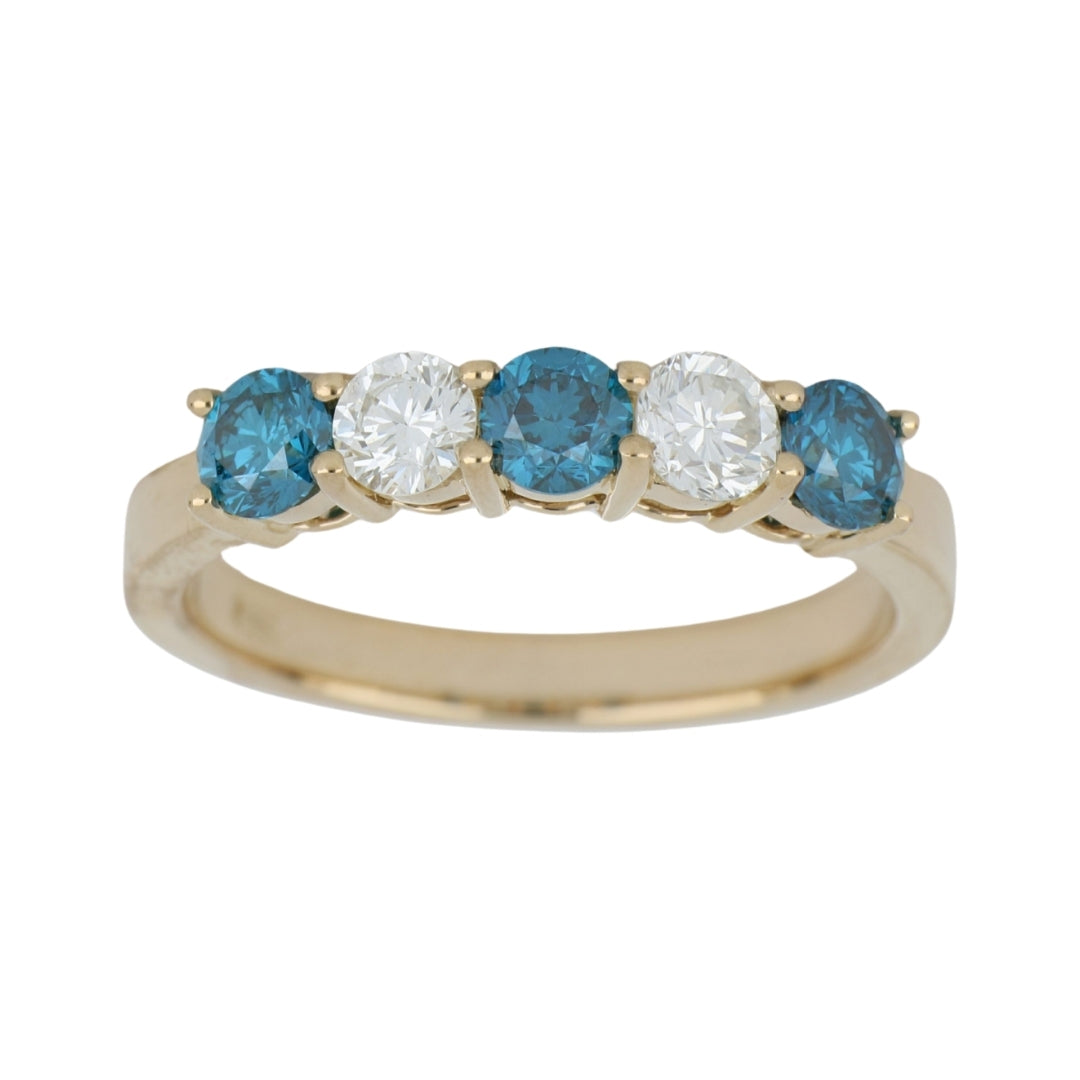 Blue Diamond Ring (Blue Diamond 0.7 cts. White Diamond 0.42 cts.)