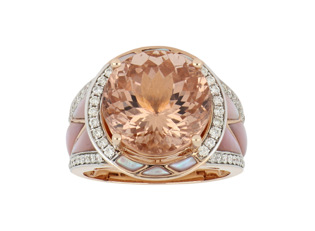 Buy Morganite and Pink Mother of Pearl Ladies Ring (Morganite 7.24 cts. Pink Mother of Pearl 1.47 cts. White Diamond 0.42 cts.) at Kay's Fine Jewelry