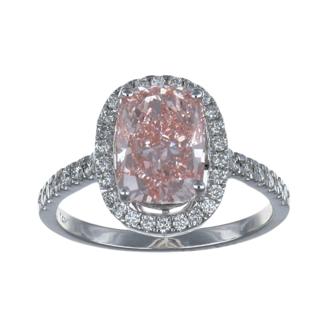 Pink Diamond Ring (Lab Grown Pink Diamond 3.02 cts. White Diamond 0.36 cts.)