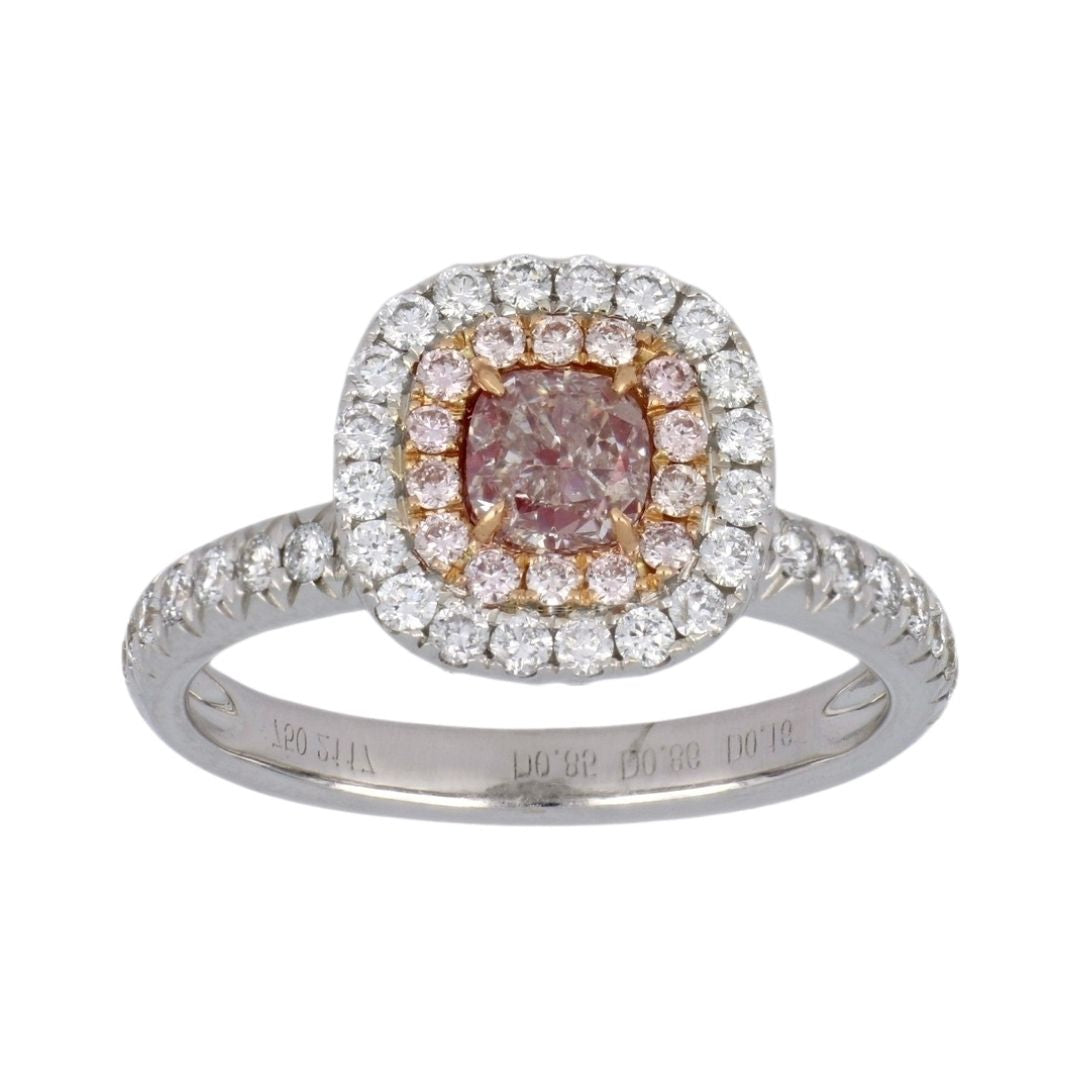 Pink Diamond Ring (Pink Diamond 0.85 cts. Pink Diamond 0.16 cts. White Diamond 0.86 cts.)