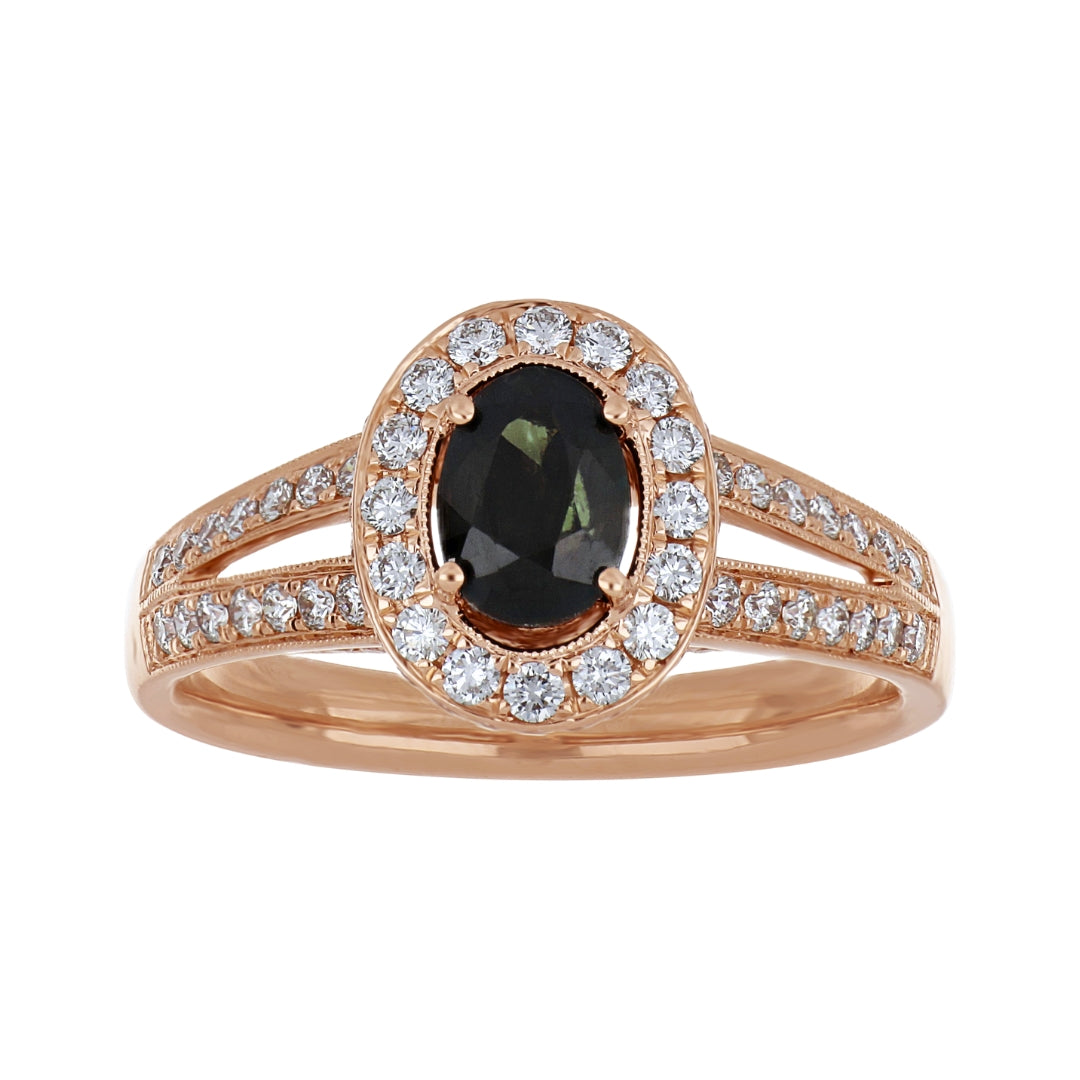 Natural Alexandrite Ring (Alexandrite 0.82 cts Wht Dia 0.61 cts)