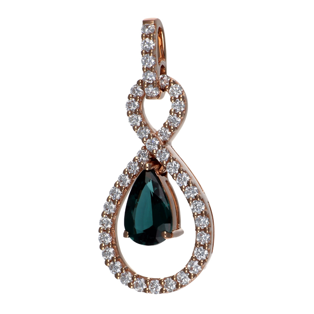 Natural Alexandrite Pendant (Alexandrite 0.9 cts Wht Dia 0.48 cts)