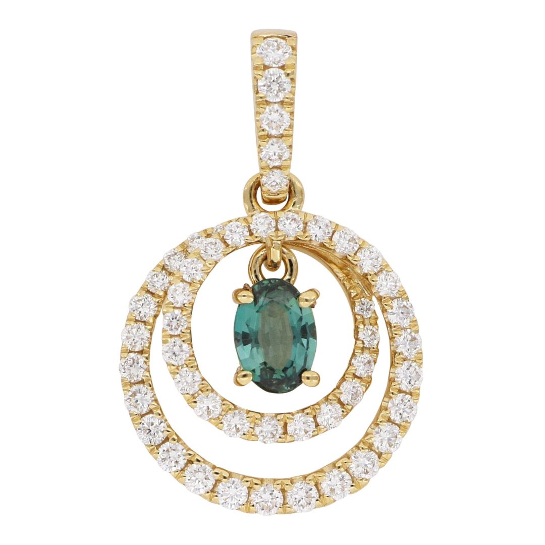 Natural Alexandrite Pendant (Alexandrite 0.34 cts Wht Dia 0.38 cts)