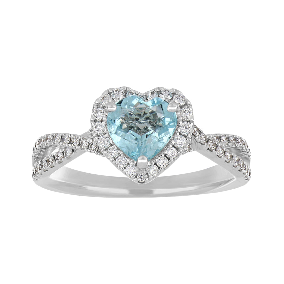 Paraiba Tourmaline Ring (Paraiba Tourmaline 0.87 cts. White Diamond 0.32 cts.)
