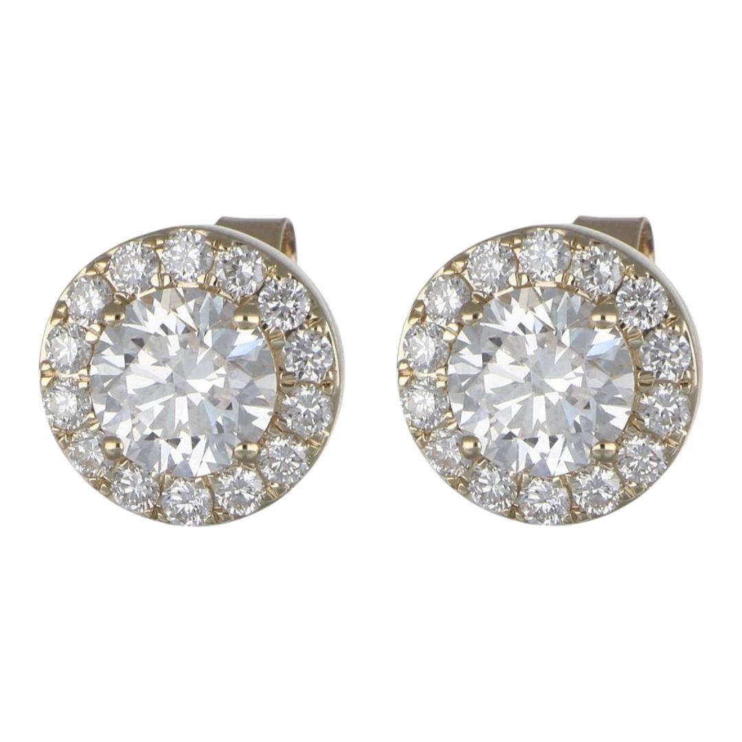 White Diamond Earrings (Lab Grown White Diamond 2.06 cts. Lab Grown White Diamond 0.62 cts.)