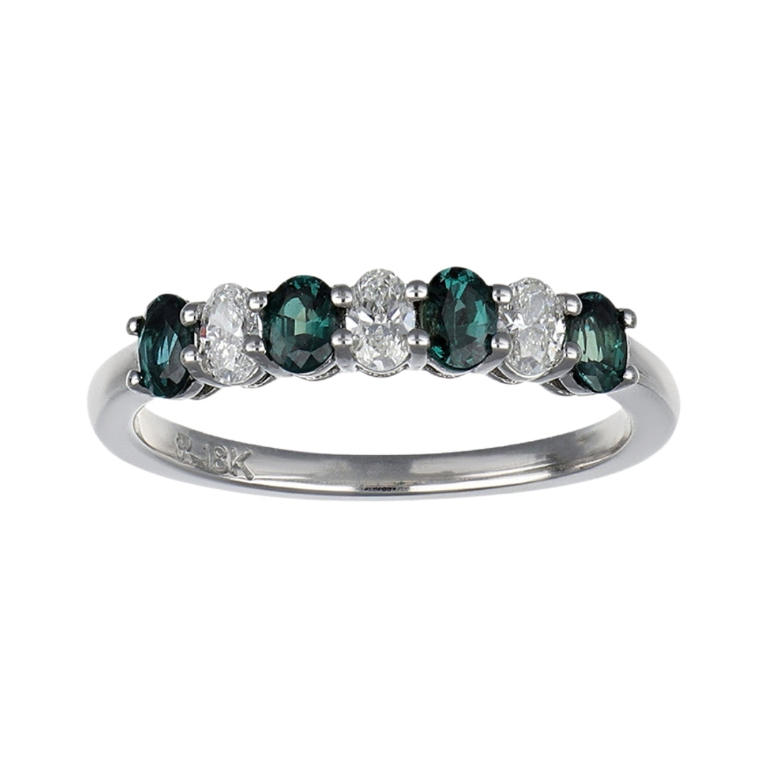 Natural Alexandrite Ring (Alexandrite 0.48 cts Wht Dia 0.27 cts)