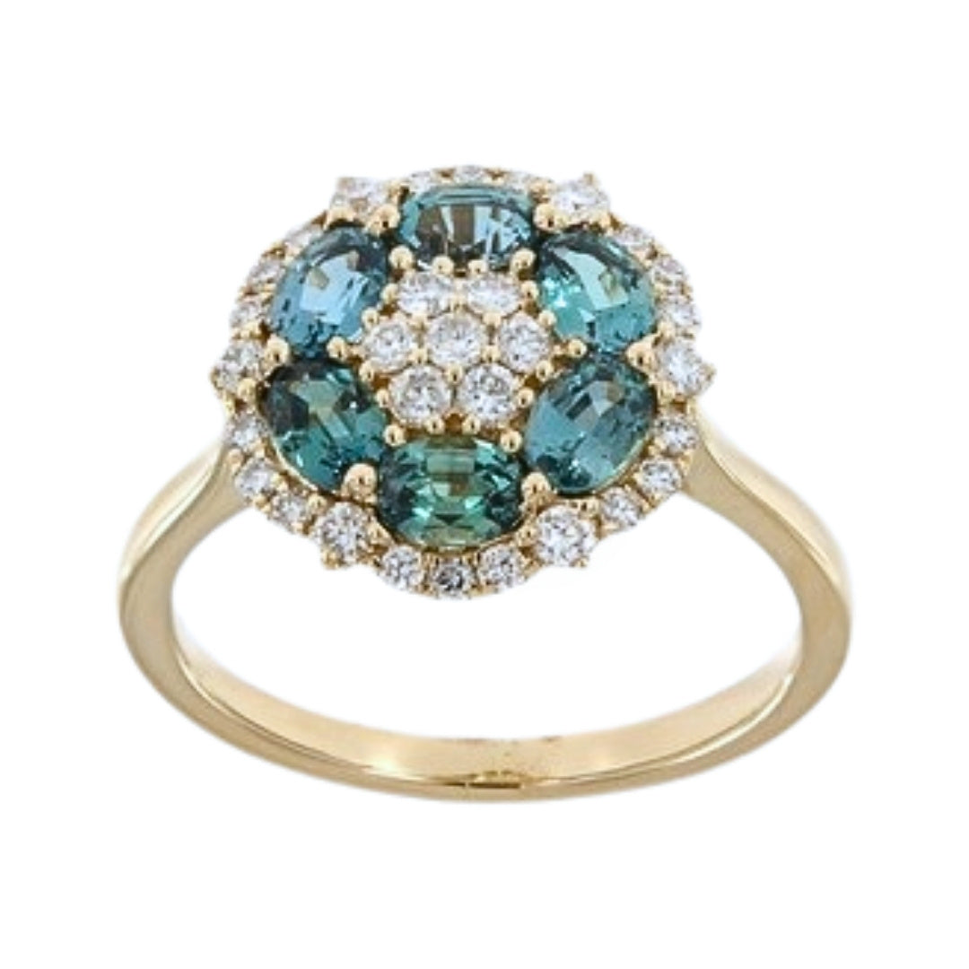 Natural Alexandrite Ring (Alexandrite 1.38 cts Wht Dia 0.42 cts)