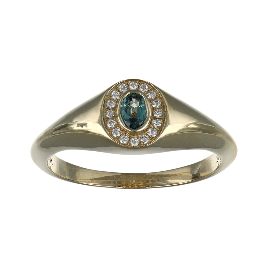 Natural Alexandrite Men's Ring (Alexandrite 0.2 cts Wht Dia 0.07 cts)