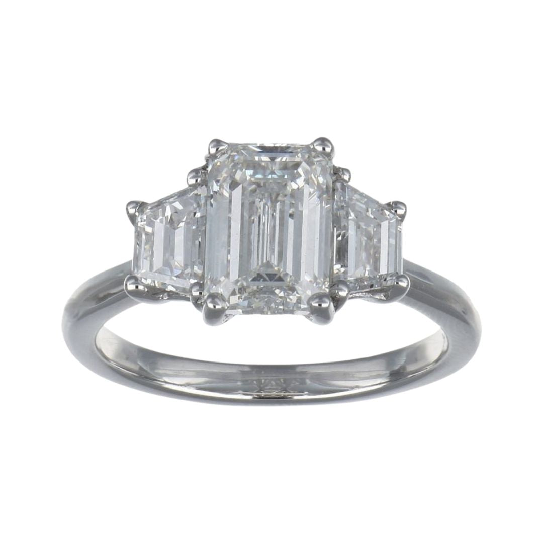 White Diamond Ring (Lab Grown White Diamond 2.03 cts. Lab Grown White Diamond 1.12 cts.)