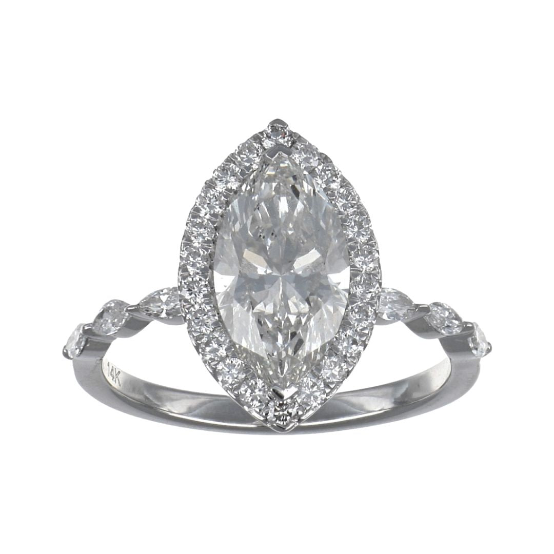 White Diamond Ring (Lab Grown White Diamond 2.02 cts. Lab Grown White Diamond 0.21 cts. Lab Grown White Diamond 0.33 cts.)